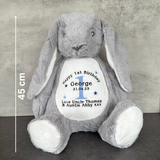 Personalised First Birthday Bunny Gift, Birthday Bunny, Embroidered Birthday Keepsake, Embroidered Bunny