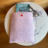 Polka Dot Book Sleeve, Fabric Book Sleeve, Book Pouch or Book Cosy, Reading Gift
