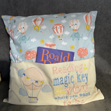Hot Air Balloon Embroidered Story Cushion