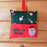 Letter to Santa hanging cushion, Christmas character print