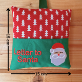 Letter to Santa hanging cushion, Christmas tree print