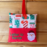 Letter to Santa hanging cushion, stocking print