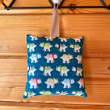 Tooth fairy cushion, teal dinosaur print