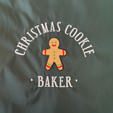 Green Embroidered Christmas Cookie Baker Kids Apron Set with Spatula and Cookie Cutter - Perfect Christmas Gift for Young Bakers, Baking Set