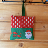 Letter to Santa hanging cushion, Christmas tree print