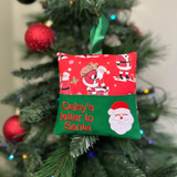 Personalised letter to Santa hanging cushion, Santa print