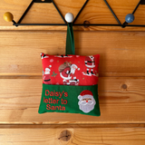 Personalised letter to Santa hanging cushion, Santa print