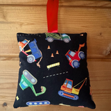 Tooth fairy cushion, digger/construction print