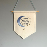 "Love you to the moon and back" felt banner