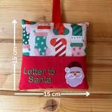 Letter to Santa hanging cushion, stocking print