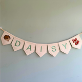 Woodland Name Bunting, Personalised Name Bunting, Nursery Bunting, Personalised Bunting, Name Garland Bunting, Customised Name Banner