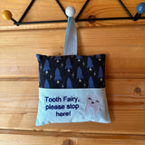 Tooth fairy cushion, rocket print