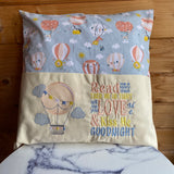 Hot Air Balloon Embroidered Story Cushion