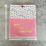 “Shh... I'm reading” Kite Book Sleeve, Fabric Book Sleeve, Book Pouch or Book Cosy, Reading Gift