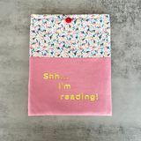 “Shh... I'm reading” Kite Book Sleeve, Fabric Book Sleeve, Book Pouch or Book Cosy, Reading Gift