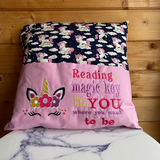 Unicorn Embroidered Story Cushion