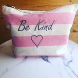 Nautical Stripe "Be Kind" Make-Up Bag