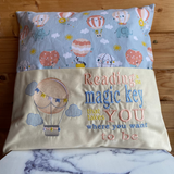 Hot Air Balloon Embroidered Story Cushion