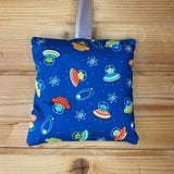 Tooth fairy cushion, spaceship print