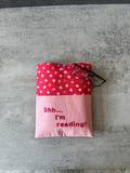 Lips Book Sleeve, Fabric Book Cover, Book Pouch or Book Cosy, Reading Gift