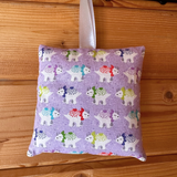 Tooth fairy cushion, lilac dinosaur print