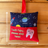 Tooth fairy cushion, space print