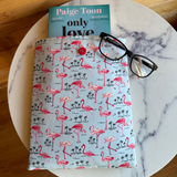 Flamingo Book Sleeve, Fabric Book Sleeve, Book Pouch or Book Cosy, Reading Gift
