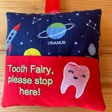 Tooth fairy cushion, space print