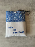 Blue Butterfly Book Sleeve, Fabric Book Cover, Book Pouch or Book Cosy, Reading Gift
