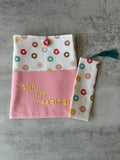 Donut Book Sleeve, Fabric Book Cover, Book Pouch or Book Cosy, Reading Gift