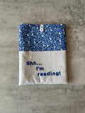 Blue Butterfly Book Sleeve, Fabric Book Cover, Book Pouch or Book Cosy, Reading Gift