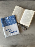 Blue Butterfly Book Sleeve, Fabric Book Cover, Book Pouch or Book Cosy, Reading Gift