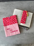 Lips Book Sleeve, Fabric Book Cover, Book Pouch or Book Cosy, Reading Gift