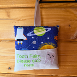 Tooth fairy cushion, space print