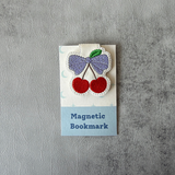 Embroidered Cherries Magnetic Bookmark