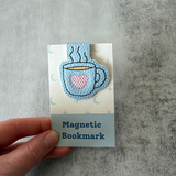 Embroidered Coffee Cup Magnetic Bookmark