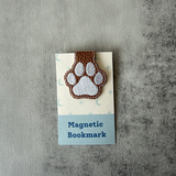 Embroidered Paw Print Magnetic Bookmark
