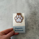 Embroidered Paw Print Magnetic Bookmark