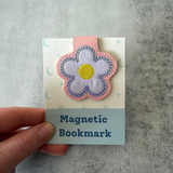 Embroidered Flower Magnetic Bookmark