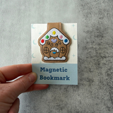 Embroidered Gingerbread House Magnetic Bookmark