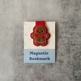 Embroidered Gingerbread Man Magnetic Bookmark