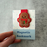 Embroidered Gingerbread Man Magnetic Bookmark