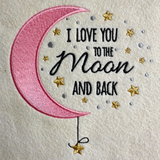 "Love you to the moon and back" felt banner