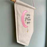 "Love you to the moon and back" felt banner