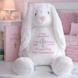 Personalised First Holy Communion Bunny Teddy - Christening Keepsake Gift