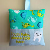 Tooth fairy cushion, dino print