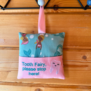 Tooth fairy cushion, mermaid print