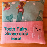 Tooth fairy cushion, mermaid print