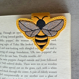 Embroidered Bumble Bee Magnetic Bookmark, Book Lover Gift