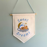 "Sweet Dreams" Sleepy Bear Nursery Felt Banner